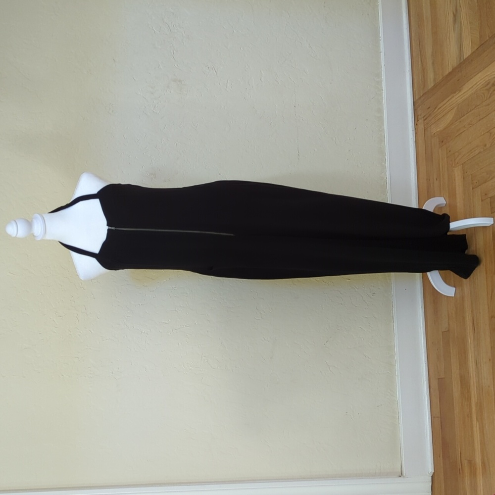 NEW I Heart Black Tie Back Halter Zip Overalls with Pockets Size Medium